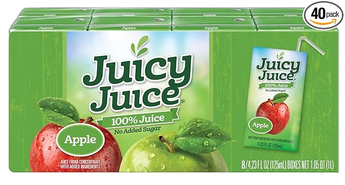 Juicy Juice Apple 4.23 Ounce Boxes 8 Count (Pack of 5)