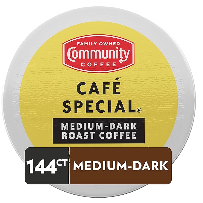 Community Coffee Café Special Medium Dark Roast 144 Single-Serve Keurig K-Cup Pods 36 Count (Pack of 4)