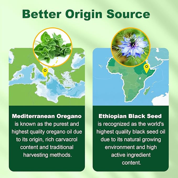 Oil of Oregano with Black Seed Oil Filled Gummies Aceite De Oregano Capsulas Alternative Carvacrol &amp Thymoquinone with Vitamin E C D3 Zinc Liposomal Form Sugar Free 2 Pack