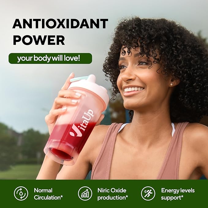 Beet Root Powder 8 in 1 – USA Made Beets Powder Supplements with Grape Seed Hawthorn Coq10 – with Organic Beetroot for Energy &amp Circulation Support – Non-GMO Mixed Berry Flavor 30 Serving