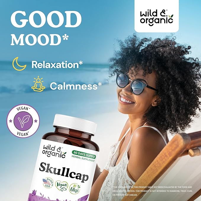 Wild &amp Organic Skullcap 120 Capsules &amp Passion Flower 120 Capsules