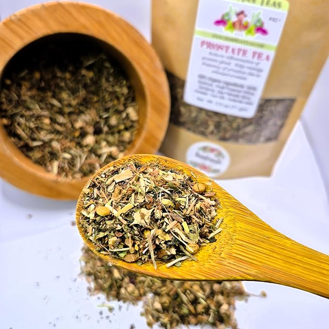 PROSTATE TEA – Supports Prostate Comfort &amp Healthy Urinary Flow – Organic Herbal Loose Leaf Blend – Formulated by Master Herbalist – Non-GMO No Additives