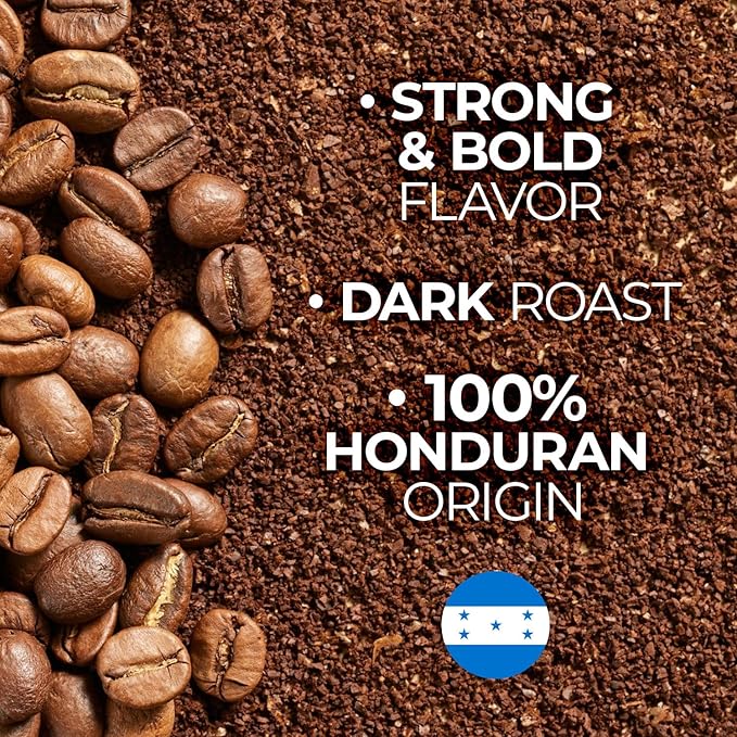 Mi cafe es ORO – Ground Coffee 100% Honduran Dark Roast Exotic Flavor Smooth Aroma Ideal for Drip Coffee Espresso or French Press Brewing – Freshly Packed Coffee Bags – 14 Oz | 3-Pack