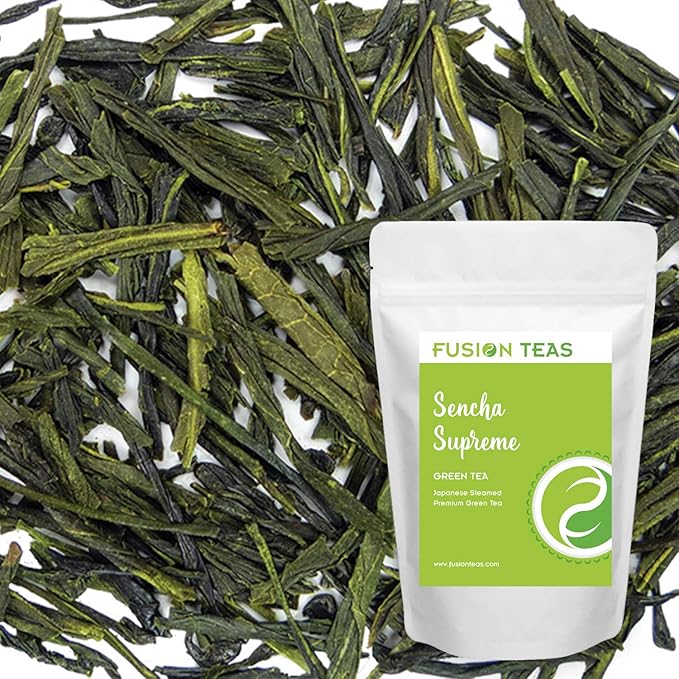 Sencha Supreme (Steamed) Green Tea - Pure Japanese Loose Leaf Tea - 1 Pound (16oz) Pouch