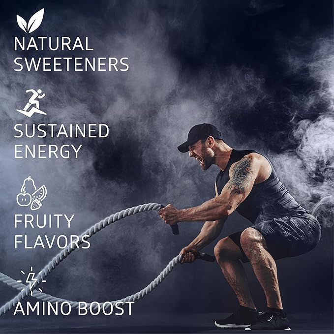 Just Energy Drink Powder Refreshing Strawberry Mango Energy Drink Mix with 21 Energy-Boosting Ingredients Includes B Vitamins Choline Zinc Chromium and Inositol 30 Servings
