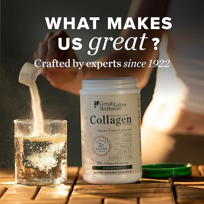 Great Lakes Wellness Keto Boost Advanced Collagen Peptides Powder with 4.2g MCTs - Vanilla Flavored - Nutritiously-Rich Non-Dairy Coffee Creamer or Smoothie Alt - Non-GMO Kosher - 14.1 oz