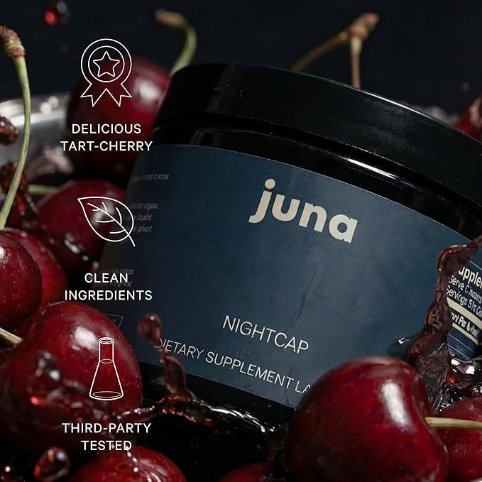 Juna Nightcap Sleep Gummies (2-Pack) – Sugar-Free All-Natural Sleep Aid with Low-Dose Melatonin Tart Cherry GABA Magnesium Chamomile &amp