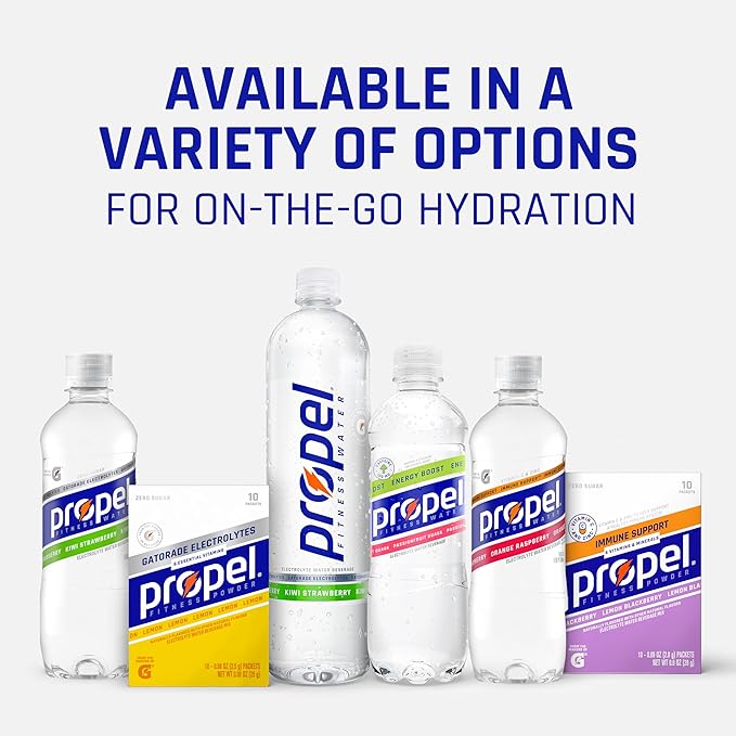 Propel Electrolyte Enhanced Water Drink Mix Powder Packets Kiwi Strawberry Zero Calorie &amp Sugar Hydration with Electrolytes and Vitamins C &amp E (120 Packets) (Pack of 2)