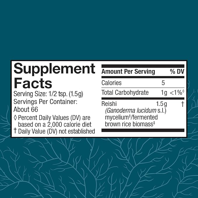 Host Defense Reishi Powder - Mushroom Mycelium Powder - Heart &amp Immune Health Support Supplement - Mushroom Supplement to Support Energy &amp Vitality - Aids Overall Well-Being - 3.5 oz (66 Servi
