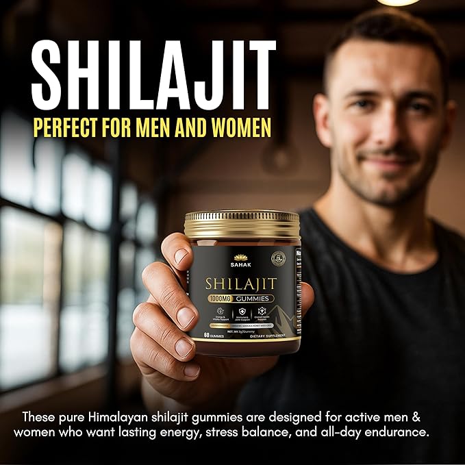 SAHAK Shilajit Gummies Himalayan Strength &amp Energy Support for Men &amp Women with KSM-66 Ashwagandha Manuka Honey MGO &amp 85+ Minerals – Lab Tested Sugar-Free Vitality &amp Focus Formula
