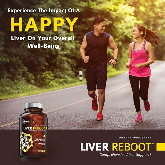 OmniBiotics Liver Cleanse Detox &amp Repair Supplement – Milk Thistle Dandelion Root Alpha Lipoic Acid Artichoke Extract Schisandra Silymarin – 60 Vegan Capsules