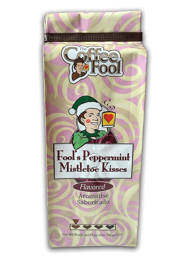 Coffee Fool's Peppermint Mistletoe Kisses (Coarse Grind)