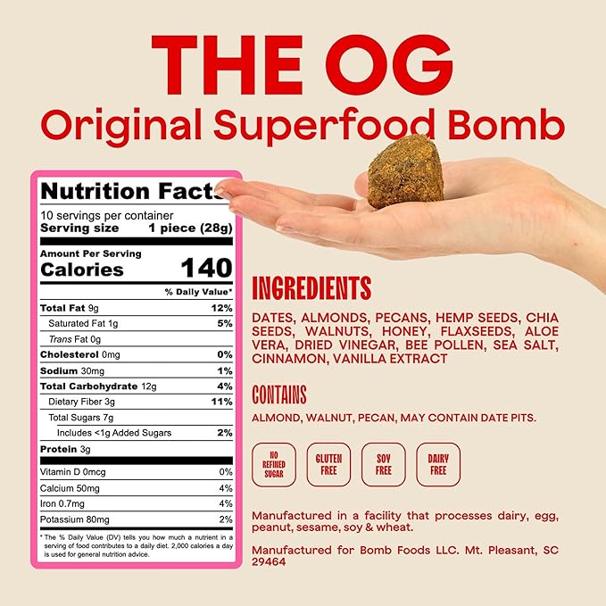 The Bomb Co. Blender Bomb The OG &amp Java Jolt High Fiber Smoothie Supplement With Superfoods &amp Amino Acids Smoothie Mix With Hemp Flax and Chia Seeds 20 Servings