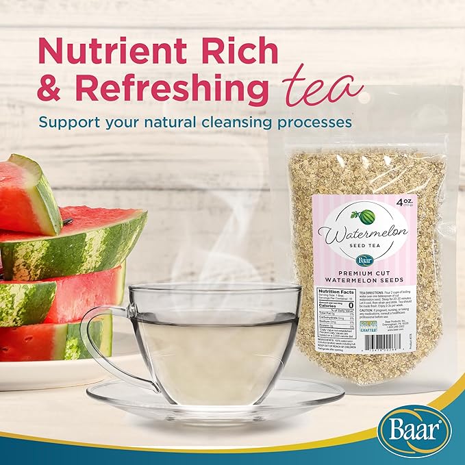 Baar - Watermelon Seed Tea- Made From Premium Cut Whole Seeds - 4 oz