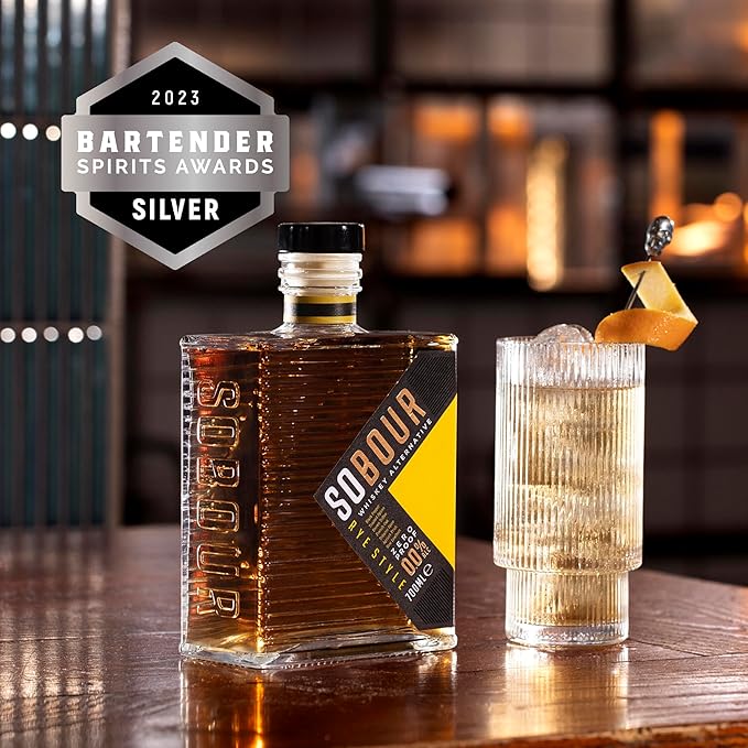 SOBOUR Rye Style Non Alcoholic Whiskey 700ml | Non Alcoholic Drinks – Bourbon Alternative | Premium Non Alcoholic Spirits by Spirits of Virtue | Imported by Think Distributors