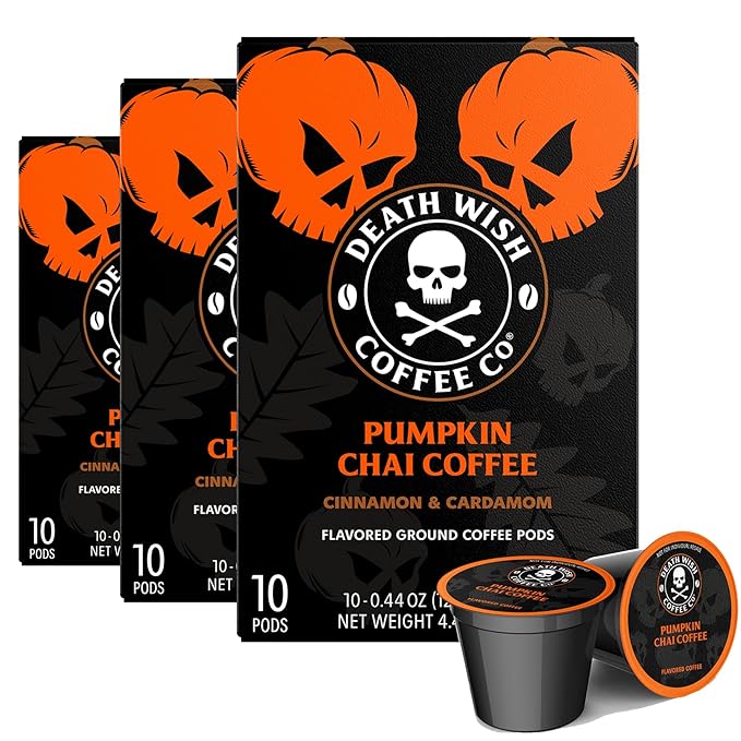 Death Wish Coffee Pumpkin Chai Single-Serve Pods 30 Count