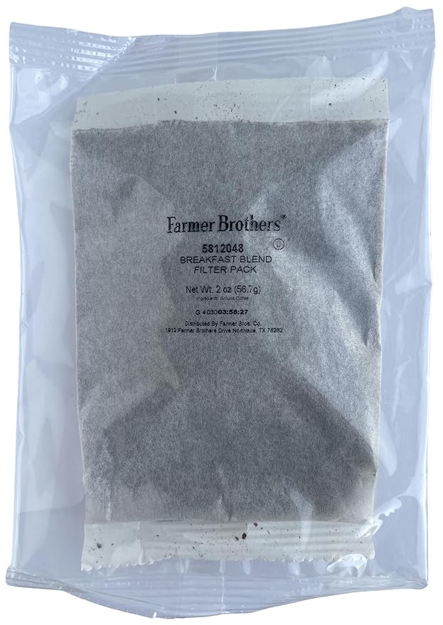 Farmer Brothers Coffee - Ground Medium Roast Breakfast Blend 2 Oz Filterpack Individually Wrapped (Bulk 40 Pack)