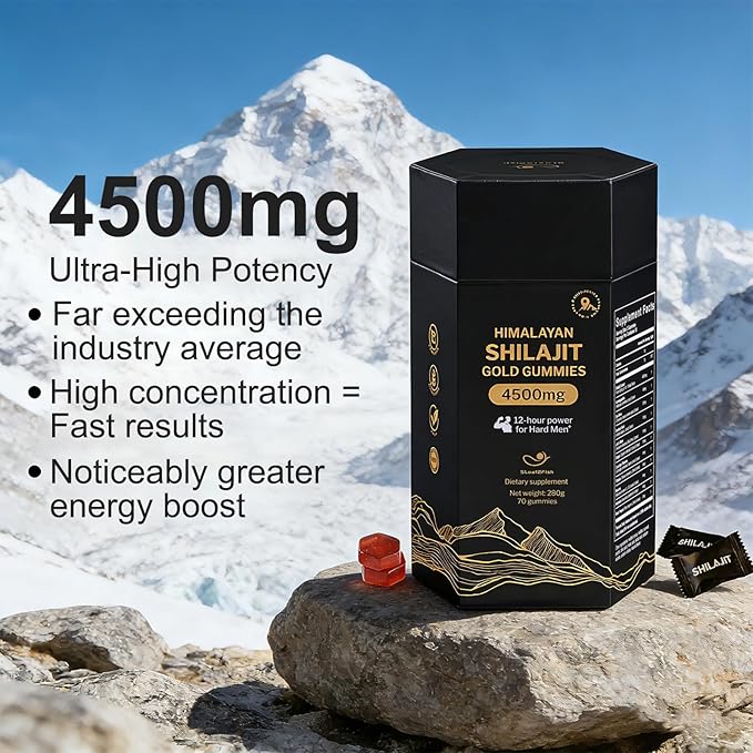 Organic Pure Himalayan Shilajit Gummies with Ashwagandha and Sea Moss – Gold Shilajit for Men &amp Women Supplement 105+ Natural Trace Minerals 70-Gummy (11-Ingredient Recipe)