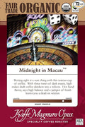 Kaffe Magnum Opus Midnight in Macau Coffee Ground Fair Trade Organic 72 Packs of 2.5 oz Each Freshly Roasted Bold Dark Roast