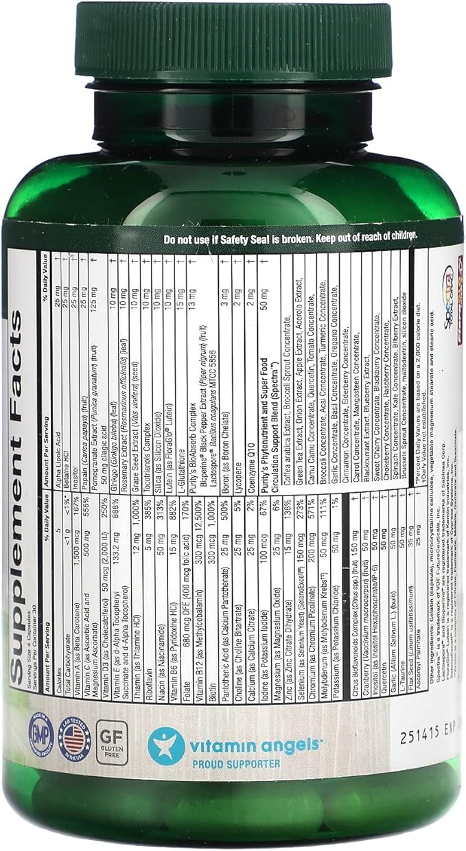 Purity Products Perfect Multi - Multivitamin Packed with Vitamins Minerals and Phytonutrients - 60 Breakthrough Nutrients - Support for Healthy Immunity Normal Energy Levels - 120 Capsules (1)