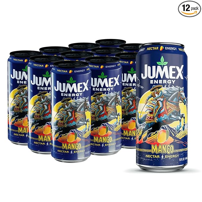 Jumex Mango Nectar Energy Drink 150 mg of Caffeine Real Fruit Juice 15 fl oz (Pack of 12)
