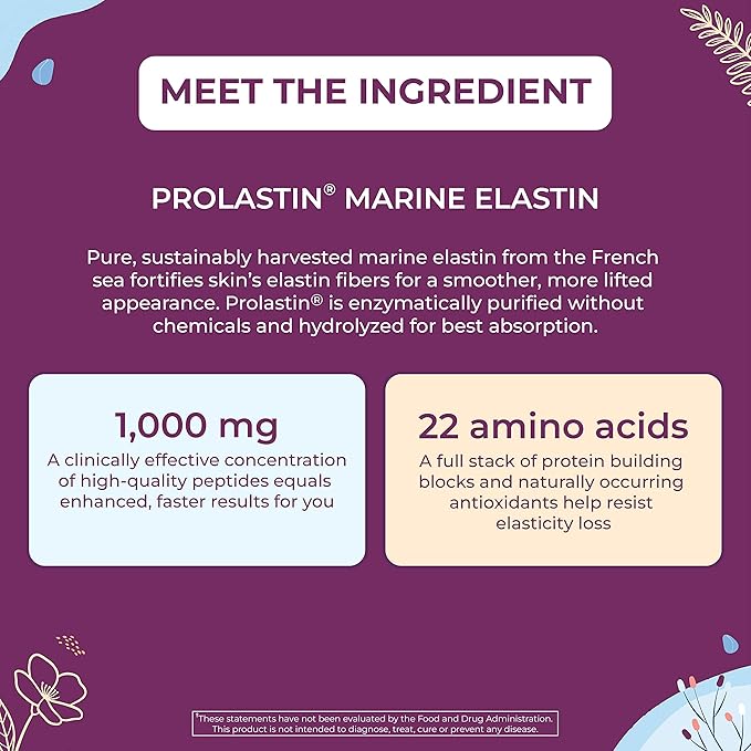 Body Kitchen Pro-Elastin 1000 mg Elastin Supplement Help Reduce Signs of Aging Improved Skin Health Firmness &amp Elasticity Fewer Wrinkles Veggie Caps (Pack of 2)