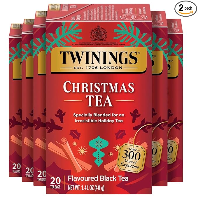 Twinings of London Christmas Black Tea Box of 20 Tea Bags (Pack of 2)