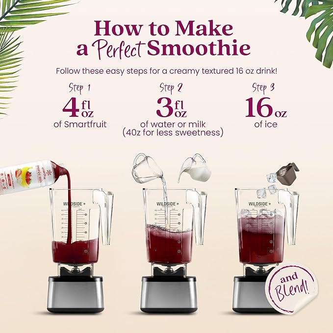 Smartfruit Strawberry Bananza + Oat Fiber – 100% Real Fruit Purée with Strawberries &amp Banana – Great for Smoothies Juice Yogurt Cocktails Teas &amp More – High in Vitamin C – 48oz