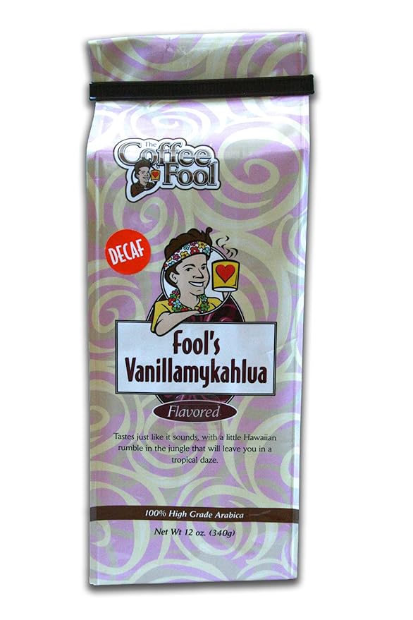 The Coffee Fool Strong Drip Grind Fool's Decaf Vanillamykahlua 12 Ounce