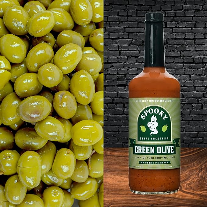 SPOOKY - Bloody Mary Mix Variety Pack - Featuring Dill Pickle &amp Green Olive - No Artificial Color or Flavor - No Preservative Low Carb Low Calorie &amp Gluten Free - 32 Oz (Pack of 2)