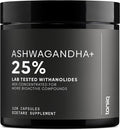 Toniiq Ashwagandha – 40:1 Concentrated Extract – 25% Withanolides – Wild Harvested in India – Highly Bioavailable with Black Pepper – Third-Party Tested – 120 Capsules - 1300mg per Serving