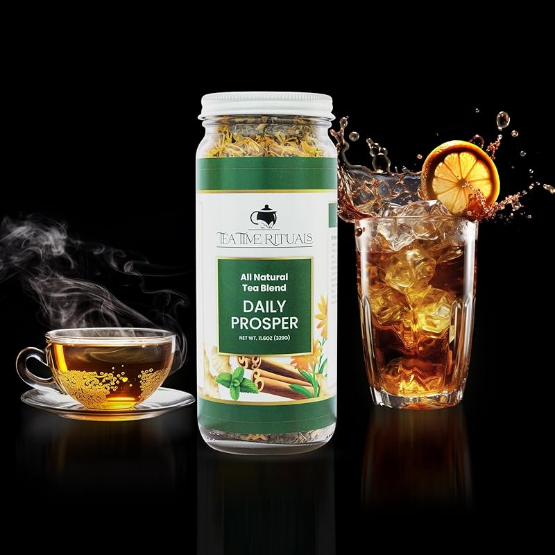 Daily Prosper - All Natural Loose Leaf Herbal Tea Blend (Holy Basil Cinnamon Calendula Ginger Root) 16oz Jar
