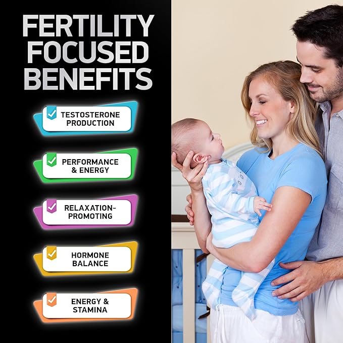 Fertility Supplements for Men - Zinc Maca Ashwagandha L-Arginine - Male Vitality Conception for Him - Count and Motility Pregnancy Aid - Vitamins and Male Fertility Support Supplement - 120 Pills