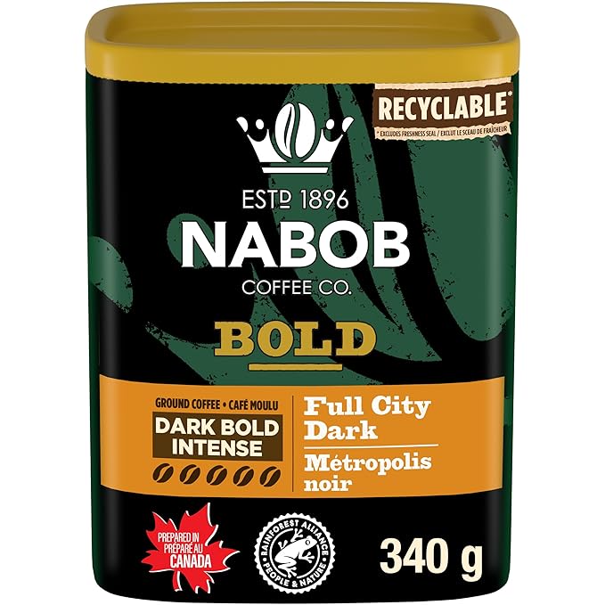 Nabob Bold Full City Dark - 340g/12 oz. Recyclable Flavor-Lock Package {Imported from Canada}