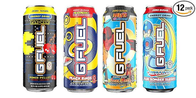 Extreme Energy G Fuel Energy Drink Variety Packs 16 ounce cans 12 pack (4 Flavor Variety Pack)