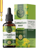 HERBAMAMA Lomatium Root Tincture - Vegan Lomatium Dissectum Extract for Lung Detox &amp Cleanse - Non-GMO Alcohol &amp Sugar-Free Respiratory Lung Support Supplement 28-Day Supply