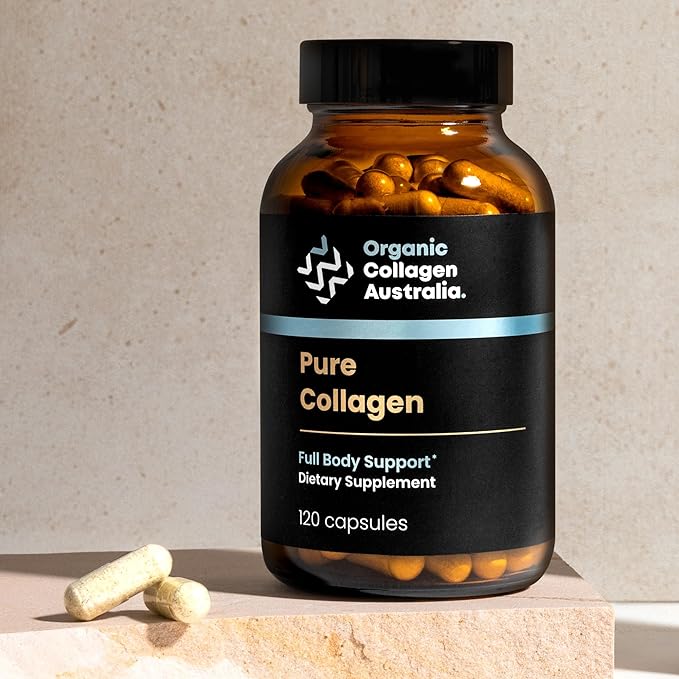 Organic Collagen Australia Pure Hydrolyzed Collagen Capsules – Bioavailable for Skin Elasticity Hair Health and Joint Support – Grass-Fed Pasture-Raised Paleo &amp Keto Friendly (120 Caps)