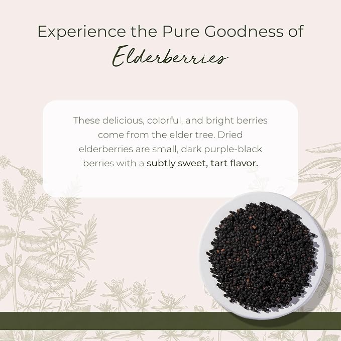 Starwest Botanicals Whole Elderberries - Dried Elderberries for Syrup Tea Gummies &amp Jam Certified Kosher Wildcrafted Natural Berries - Bulk 1 lb Bag