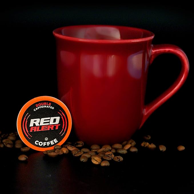 Red Alert Coffee Extra Strong Coffee Pods (Recyclable) Compatible With 2.0 Keurig K Cup Brewers Caffeine 40 Count (Pack of 1)
