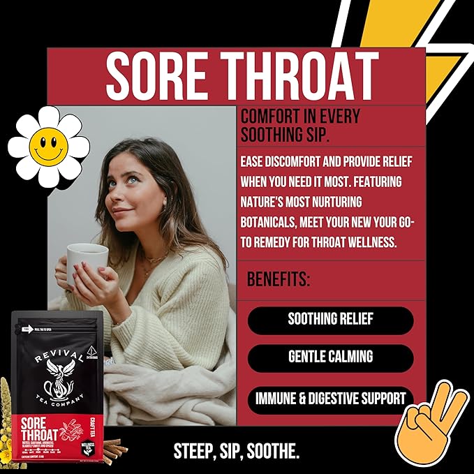 Sore Throat Tea - Wellness Tea Made with Elm Bark Licorice Root and Marshmallow Root with Herbal and Medicinal Properties - Low Caffeine - Loose Leaf 4 Ounces