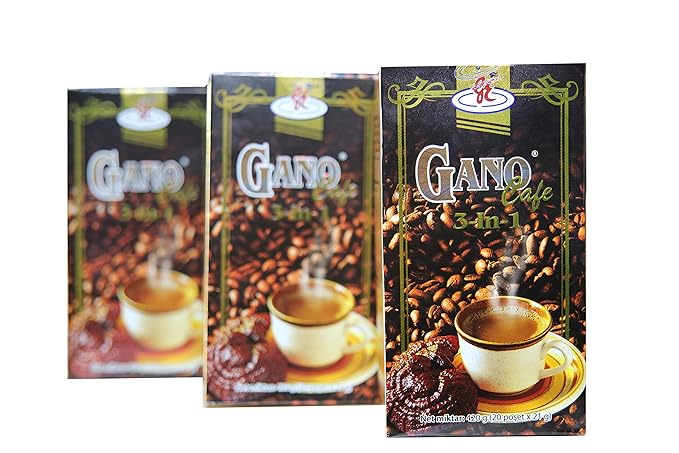 4 Boxes (4x20sachets) Gano Excel GanoCafe 3 IN 1 Coffee with Ganoderma with FREE Express Shipping