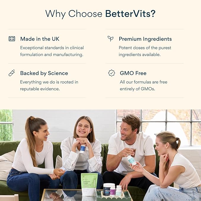 Bettervits Turmeric Curcumin Supplement with Black Pepper and Boswellia Serrata | Organic 1000mg Turmeric Supplement for Enhanced Absorption and Vitamin C | Joint Support - Non-GMO | 60 Vegan Capsules