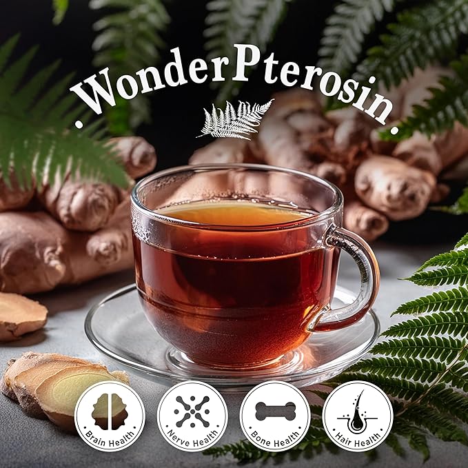 Wonder Pterosin – Pterosin &amp Ginger Liquid Tea 2.37 fl oz (70 ml) x 30 Pouches