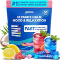 Ultimate Calm Super Cortisol Reducer Supplement Drink - Sleep Aid Magnesium Glycinate Powder Ashwagandha L Theanine Holy Basil Vitamin D3 Supports Relax Focus Mood No Sugar Mixed Flavor 30ct