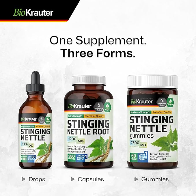 BIO KRAUTER® Stinging Nettle for Seasonal Support - Stinging Nettle Root Tincture (Urtica Dioica) 680 mg for Urinary Tract Support &amp Daily Wellness - 4 Fl.Oz. 56 Days of Supply Sugar &amp Alcoh