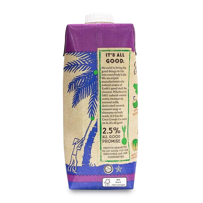 CocoGoods Co Single-Origin Natural Coconut Water with Fresh Passion Fruit Juice 16.9 fl. oz (Pack of 12)