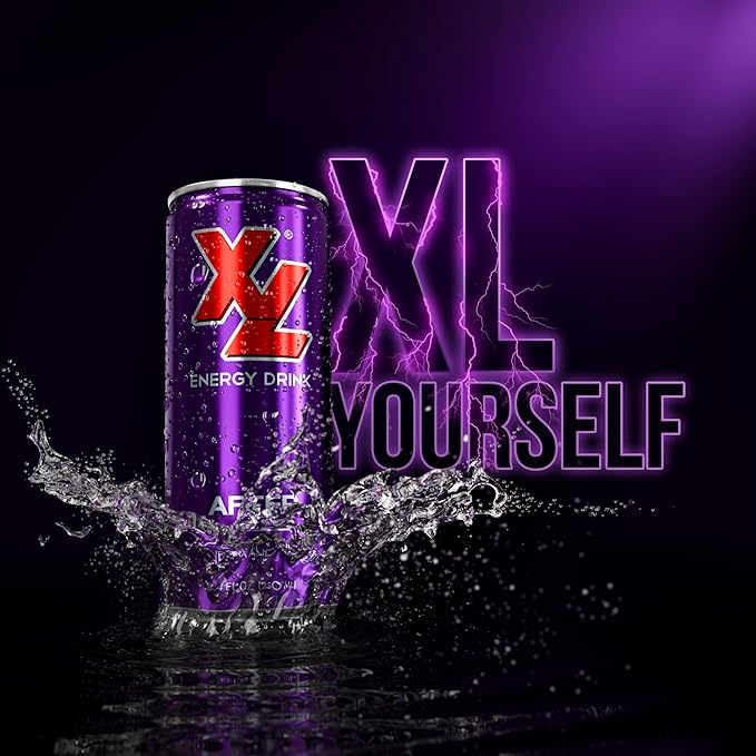XL Energy Drinks 24 Pack - Aloe Vera Juice with 80mg Caffeine plus Taurine &amp B Vitamins After Flavor Hydrating Energy Drinks with Aloe Vera and Ginseng - 8.4 Oz 24 Pack Energy Drinks