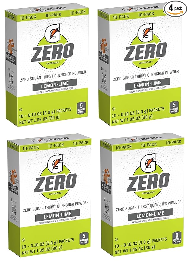 G Zero Thirst Quencher Powder Packets 0.10 oz Individual Packets (40 Count) (Lemon Lime)