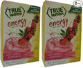 True Lemon (Energy Drinks) Wild Cherry Cranberry 4 boxes 24ct instant powdered drink mix packets by True Citrus (Pack of 2)
