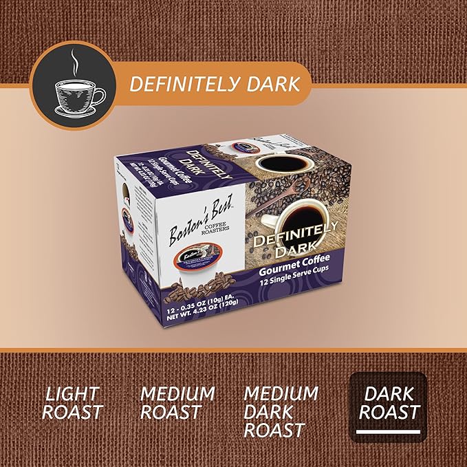 Bostons Best - Definitely Dark Roast Bold &amp Rich Gourmet Coffee Compatible with Keurig Coffee Maker 1 Count (72 Single Serve Cups)
